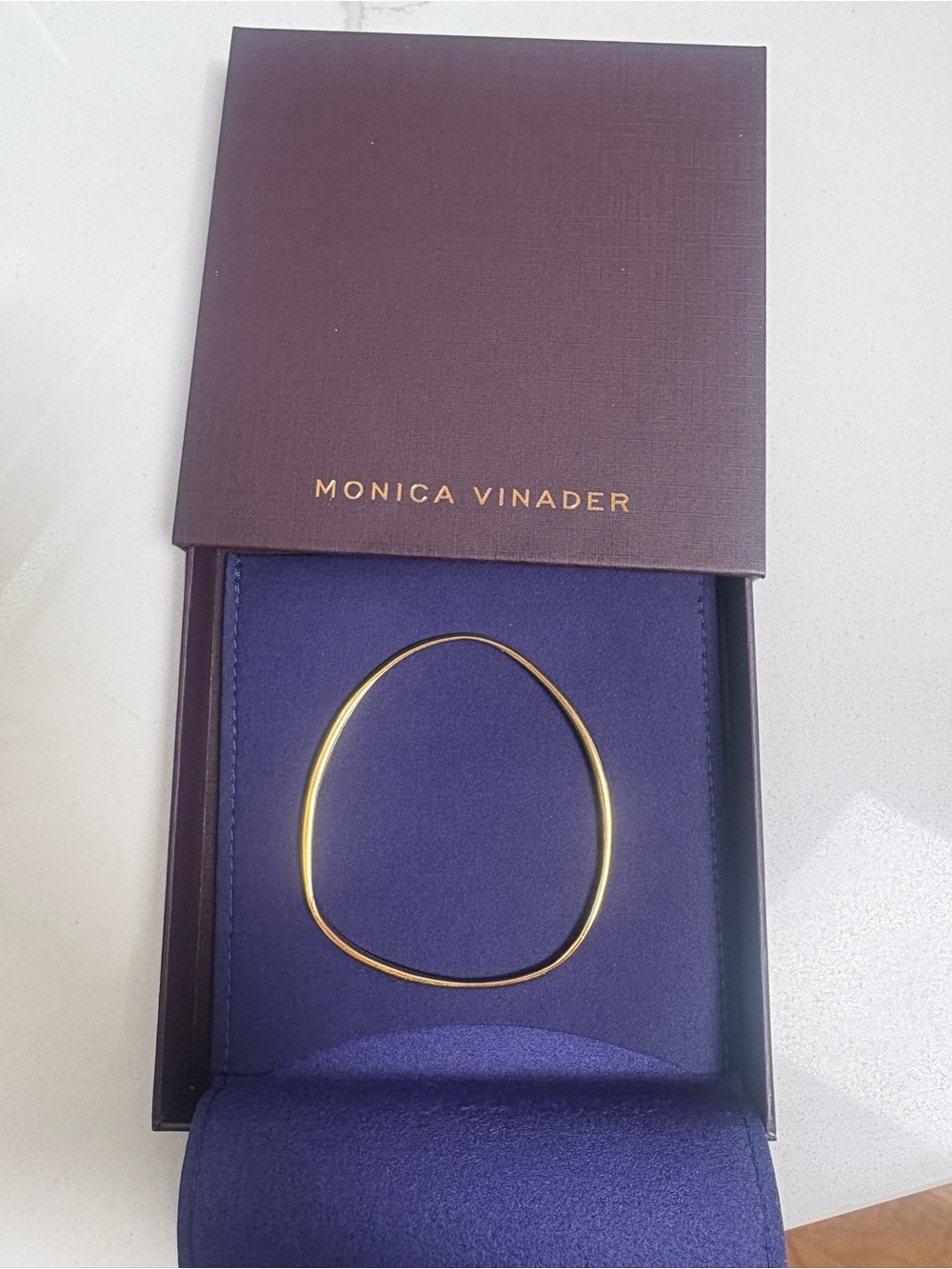 MONICA VINADER Gold Organic Irregular Bangle